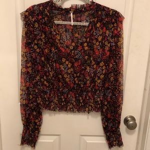 Free People Sheer Twyla Top in Floral Print Top